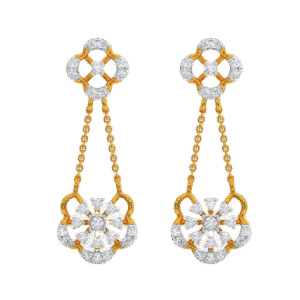 Floral Cascade Drop Earrings – A Dance of Elegance and Sparkle