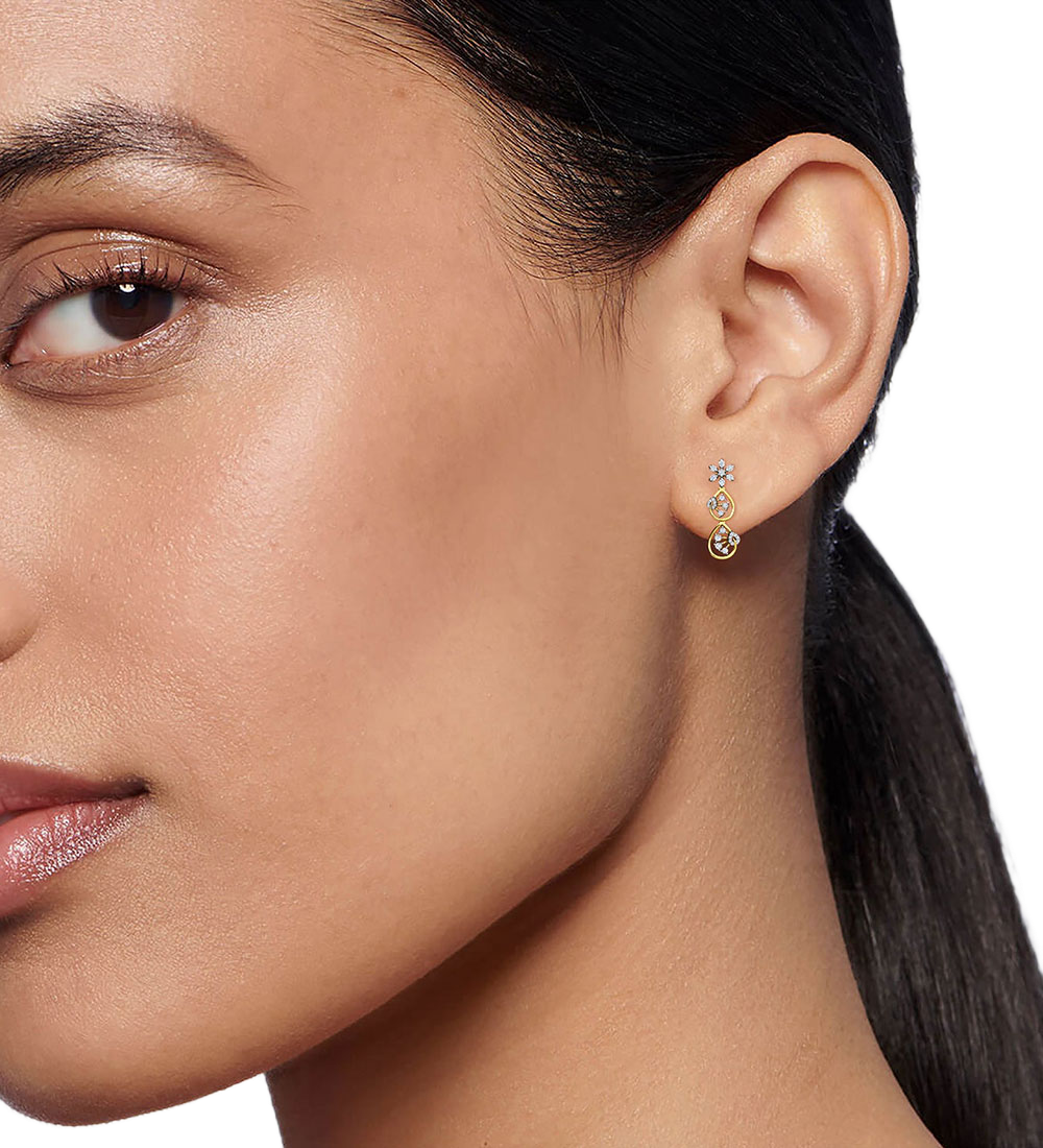 Petal Bloom Drop Earrings – Floral Elegance Redefined - Image 2