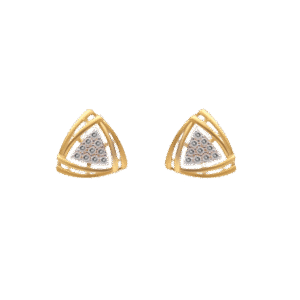 Trinity Spark Studs – Geometric Grace in Gold